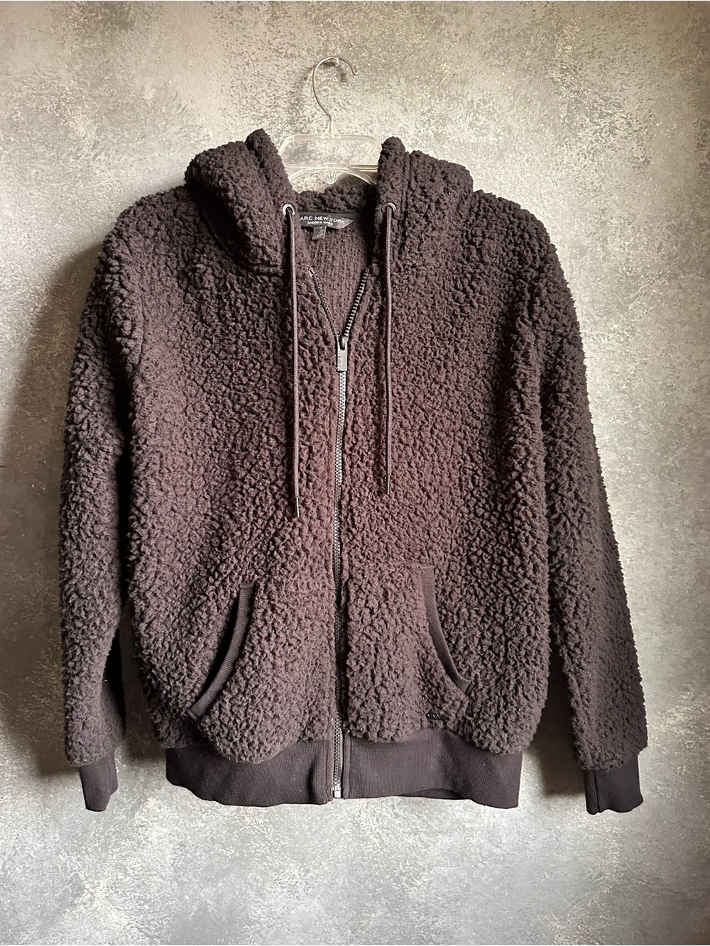 Cozy Sherpa Zip Hoodie - Black - Sz. L